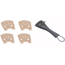 1x 3/4 4/4 Violin Fiddle Tailpiece Hill Style & 4x Violin Parts Violin-Bridge 4/4 Maple Bridge Violin Parts