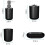 8 Pcs Plastic Bathroom Accessory Set,Bath Toilet Brush Set with Toothbrush Holder,Toothbrush Cup(Black &White) 4