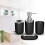 8 Pcs Plastic Bathroom Accessory Set,Bath Toilet Brush Set with Toothbrush Holder,Toothbrush Cup(Black &White) 5