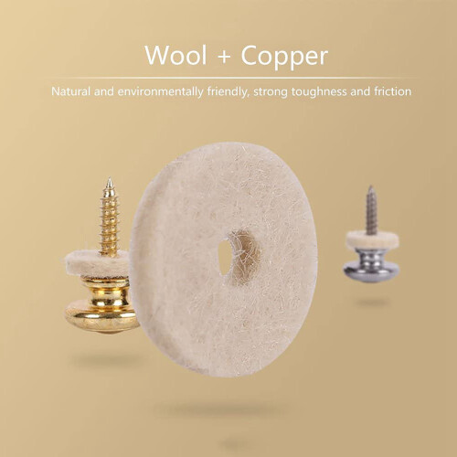 4PCS Wool Copper Guitar Strap Lock Locking Pegs Pins Mushroom Shape End Button Silver & Gold 2