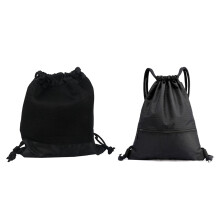 2 Pcs Outdoor Women Men Nylon Black Ultralight Backpack Football Basketball Bag ( & Small)