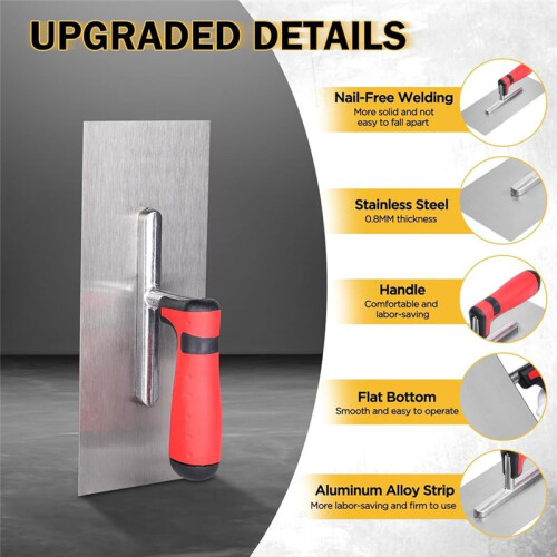 3 Pcs Masonry Tool Set, with Soft Grip Handles Concrete Drywall Tile and Plastering Tools for Contractors DIY 1