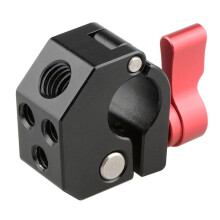 Adaptateur de Serrage à Tige Simple de 15 mm avec Trou Fileté de 1/4 Pouces-20 Pouces et 3/8 Pouces-16 Pouces pour Cage D'Appareil Photo Reflex