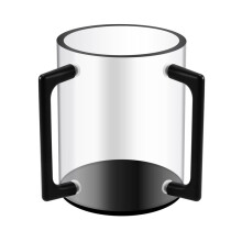 Handwaschbecher, Acryl, Zylindrischer Waschbecher, Handwaschbecher mit Zwei Metallgriffen für Jüdisches Gebet, Waschbecher, Schwarz