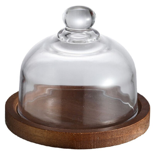 Glass Food Storage Containers with Wooden Lid Kitchen Snack Fruit Candy Nut Sundries Storage Organizer