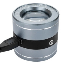 10-Krotna Lupa HD, w Pełni Metalowa, Cylinder Pomiarowy, Ładowana Przez USB, Lupa do Biżuterii Ze Znaczkami i 6 Diodami LED