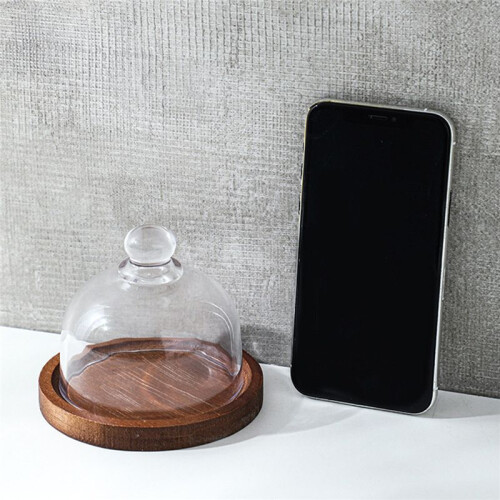 Glass Food Storage Containers with Wooden Lid Kitchen Snack Fruit Candy Nut Sundries Storage Organizer 2