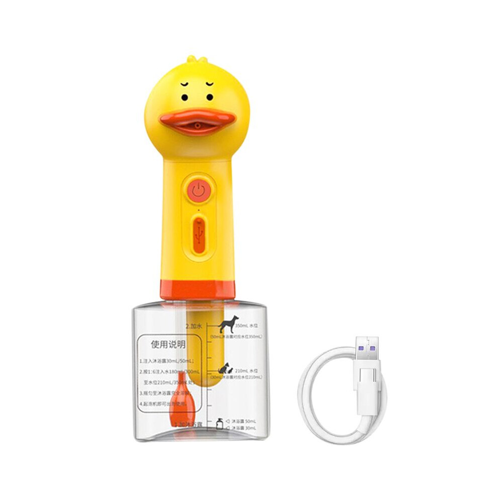 Electric Dog Shampoo Dispenser Dog Shampoo Sprayer Duck Shampoo Foamer for Pet, Foaming Soap Dispenser for Bathtub