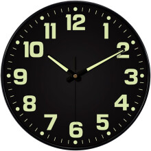 Glow in the Dark Wall Clock Non Ticking,10 Inch Silent Wall Clocks Battery Operated,Round Night Light Analog Clock