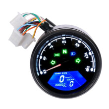 Motorcycle Universal LCD Digital Tachometer Speedometer Odometer Waterproof Gauge for Cafe Racer 2 - 4 Cylinders