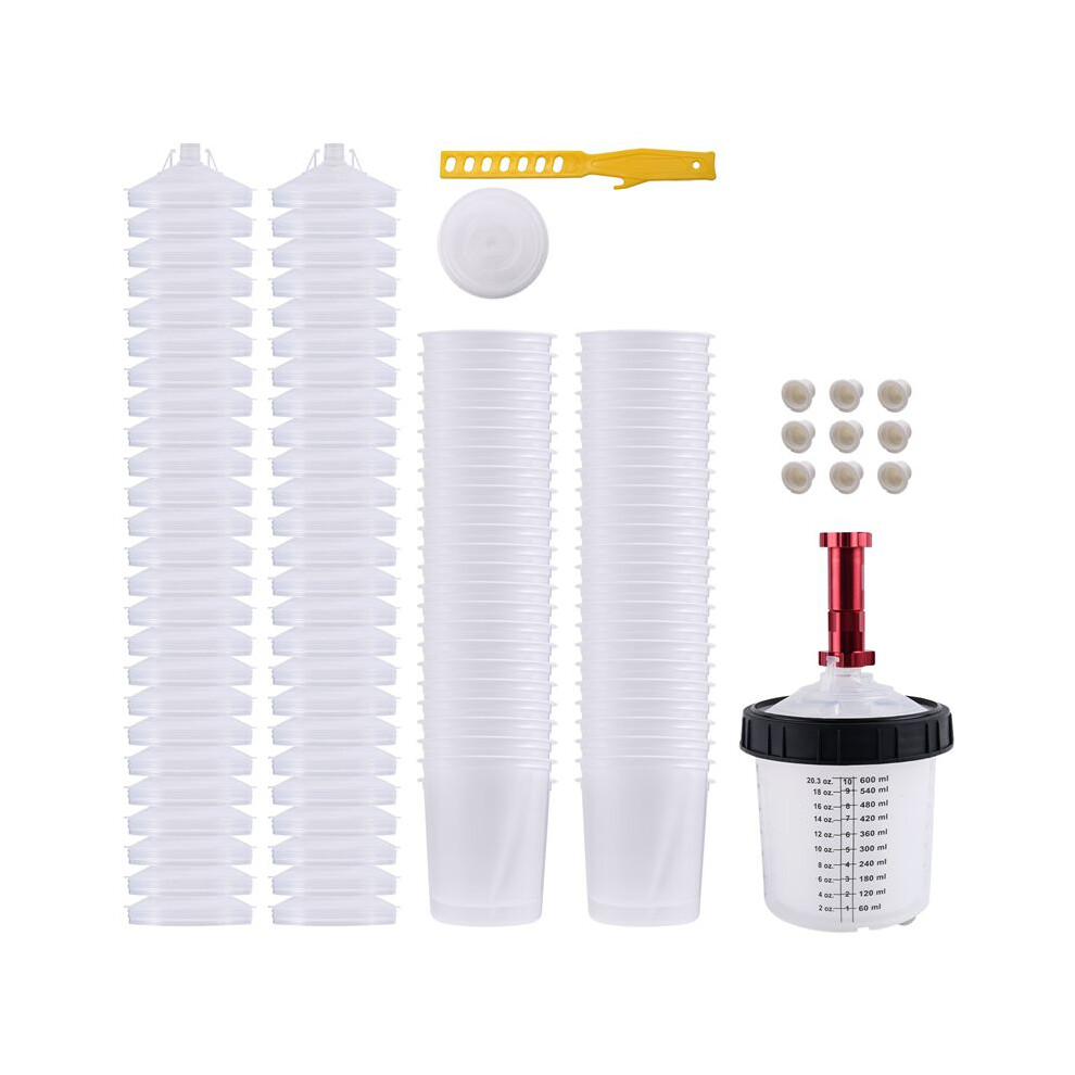 Spray Gun Paint Mixing Cup H/O Quick Cup Spray Gun Tank 20.3 Oz/600Ml Disposable Paint Cup With Spray Gun Cup Adapter 4712690739806