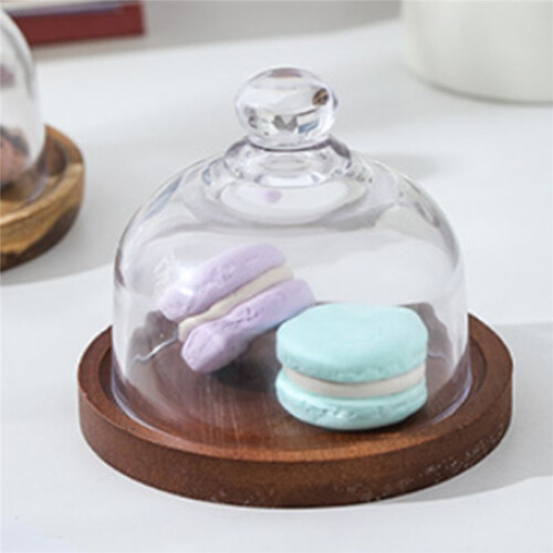 Glass Food Storage Containers with Wooden Lid Kitchen Snack Fruit Candy Nut Sundries Storage Organizer 1