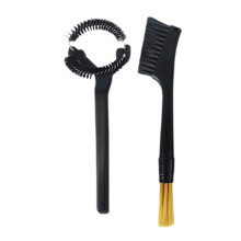Doppelseitiges Espressobürsten-Bürstenset, Bogenbürste, Ideal für Kaffee-Espressomaschinen-Reinigungswerkzeuge, 51 mm