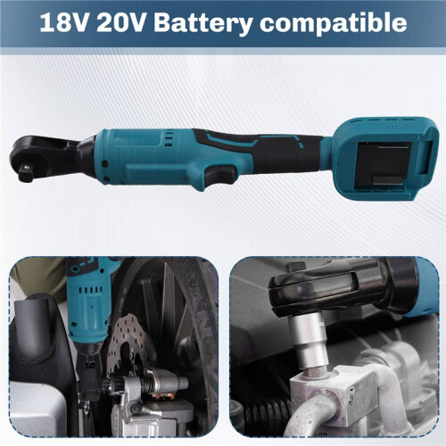 Chave de Catraca de 3/8 Polegadas Chave Reta de 90 Graus Chave de Catraca de Ângulo Reto para Serviço Pesado  para Bateria para  de 18 V e 1