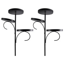 Candelabro Decorativo de Árbol de Navidad Triple Negro Candelabro Navideño Vajilla de Cocina para Dormitorio Interior