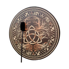 Tamburo Celtico Sciamano, Strumento Musicale D'Epoca, Tamburello con Musica Spirituale Siberiana, Bacchetta Inclusa, Decorazione per La Casa Fatta A