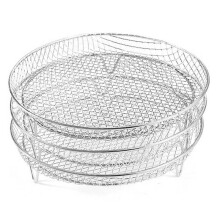Air Fryer Special Grill Round Plate Three-Layer Stackable Toast Steamer 304 Stainless Steel Skewer Rack