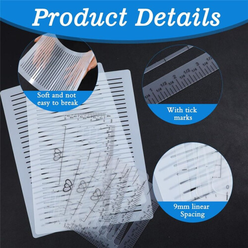 6Pcs Straight  Stencil Template for Journaling,Stencils for Journaling Spacing  Lettering Guide,Planner Stencils 2