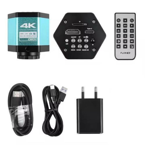 CCD 4K 60FPS Industrial Microscope Camera Digital Video Camera with Conversion Adapter for Enhanced Imaging EU Plug 1