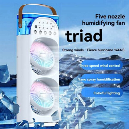Five-Hole Dual Fan Humidification Plug-in Multi-Position Color Light Large Capacity Dormitory Plug-in Model 2