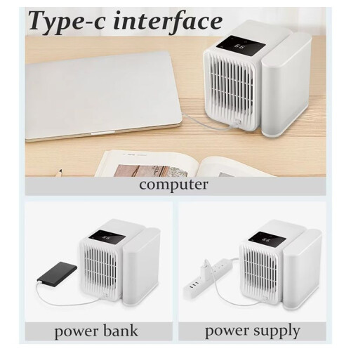 Microhoo  Air Conditioner Touch Screen Water Cooling Fan, Humidifier, Bladeless Design, Artic Cooler, Timer Function 2