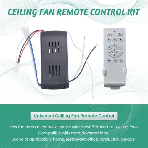 Universal Ceiling Fan Remote Control Kit Low Voltage 50w  Fan Light Driver Controller 6-Speed & Timing Remote 2