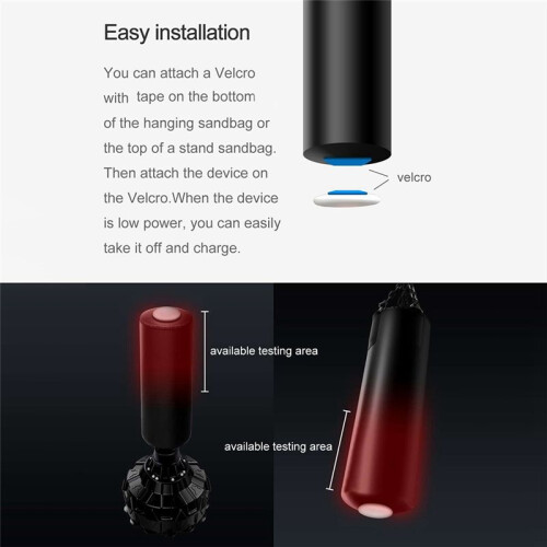 Force Tracker Punching Bag Power Meter Speed Test Boxing Kick Sensor Dynamometer Training Boxing Dynamometer Black 2