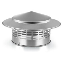 304 Stainless Steel Chimney Cap, Round Chimney Cover with Screen, Stove Pipe Topper for Exterior Fireplace Flue