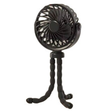 Baby Stroller Fan Outdoor Fan USB Speed Flexible Octopus Fan Tripod Clip Handheld Fan for Stroller Crib Blcak
