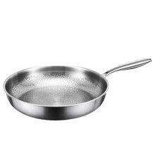 Titanium Steel Frying Pan Uncoated Non Stick Pan Fish Scale Hammer Pattern Household Steak Frying Pan Kitchen Cookware,C