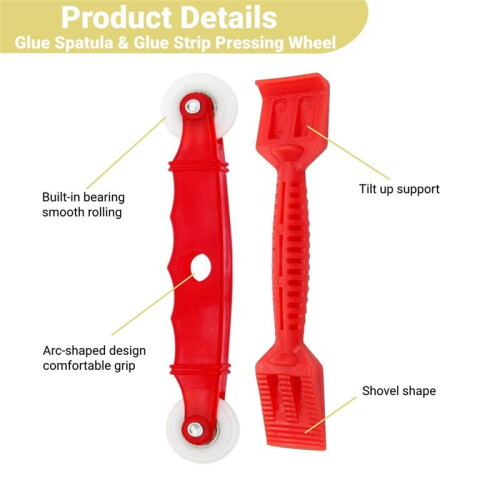 Window Glazing Tool Kit,Glazing Shovel Paddle for Deglazing Beading,Spline Removal Hook for Windows,Doors Hand Tool Sets 2