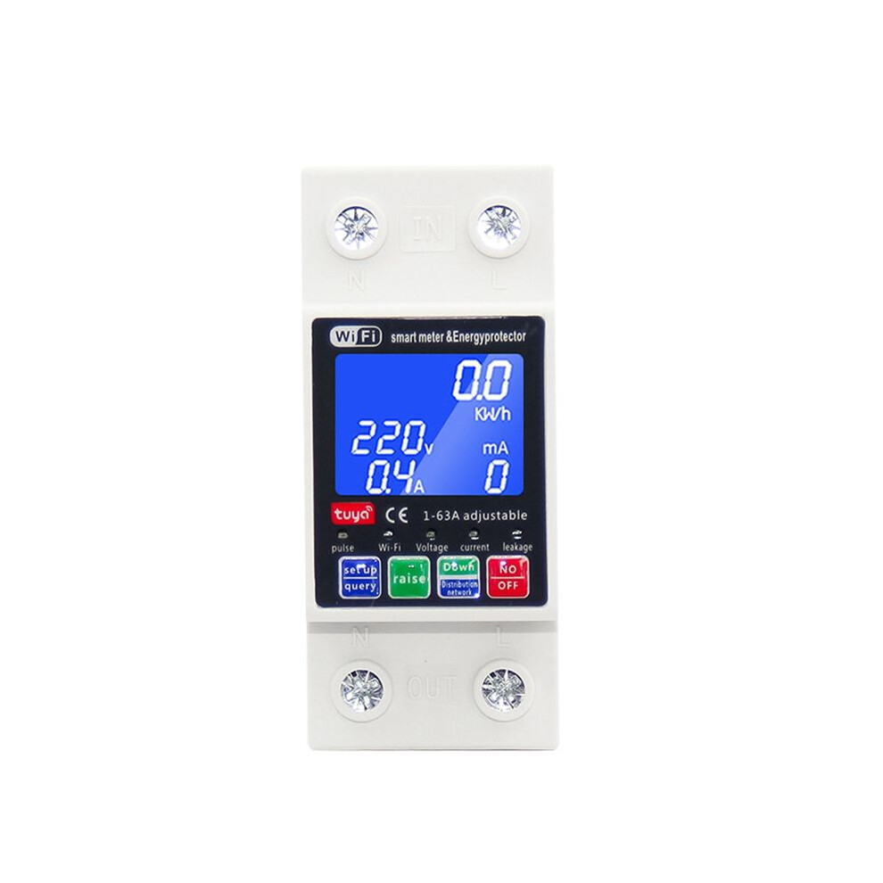 Circuit Breaker 63A Tuya Wifi Voltage Relay 220V Current Leakage Protection Automatic Mcb For Home 6031327514905