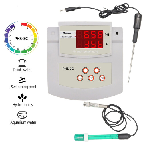 PHS-3C PH Desktop Calibration Acidity Meter PH/Temp Multi-Parameter Tester Laboratory Water Quality Analyzer EU PLUG 1