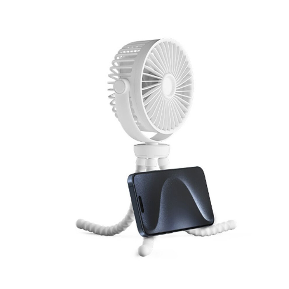 Baby Stroller Fan Outdoor Fan Usb Speed Flexible Octopus Fan Tripod Clip Handheld Fan For Stroller Crib White 4713129601688