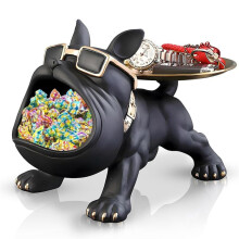 Statua In Resina A Forma di Vassoio di Bulldog Francese, Porta Caramelle Bulldog, Portachiavi, Statue per Ufficio, Scrivania, Decorazioni per La Casa,