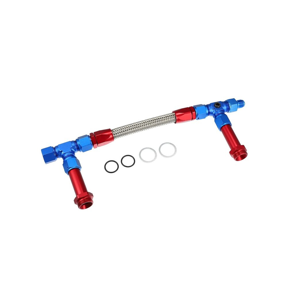 4150 Carburetor Fuel Kit 8An Dual Feed Fuel To 7/8Inch Braided Dual Inlet Fuel Kit For Holley 4712462244354