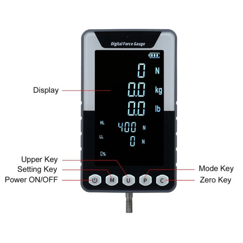 Digital Dynamometer Thrust Gauge Pull Gauge Portable Dynamometer Dynamometer, 3 Units N/LB/Kg LCD Liquid Crystal Display 1