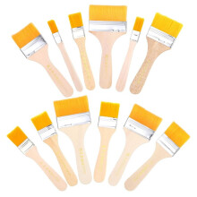 Set di 12 Pennelli Piatti di Diverse Misure: Pennelli per Pittura A Olio, Pennelli per Pittura Acrilica, Pennelli In Nylon