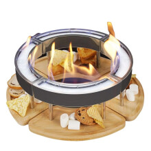 Tabletop Fire Pit - Table Top Firepit for Indoor Outdoor Use, Portable Fire Place with Design to Place Snacks