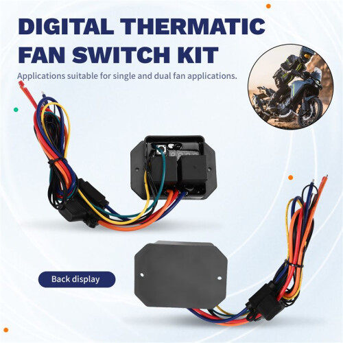 Adjustable Temperature Range Digital Electric Thermatic Fan Kit 0444 Digital Radiator Fans Controller Swith Kit 2