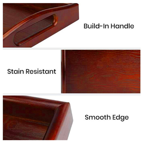 Storage Pallet Wood Rectangle with Handles Handheld Stylish for 2