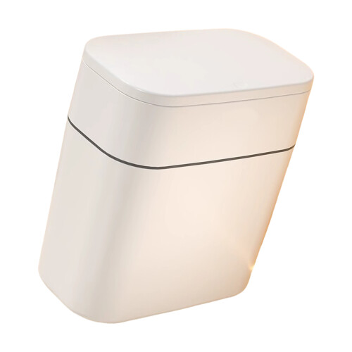 Convenient Push Lid Waste Basket Solid Trash Bin for-Type C