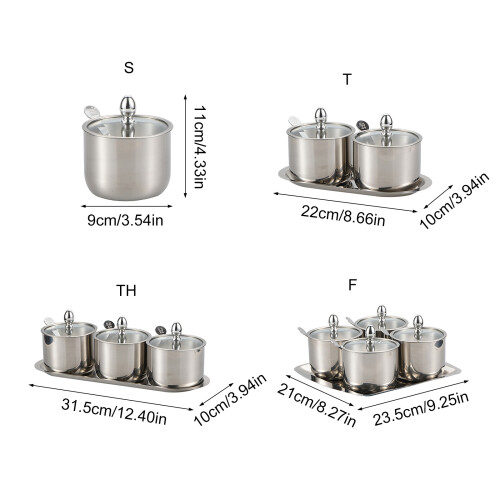 Pot d'épices de récipient-Or Deux pots d'assaisonnement 2