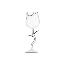 Högkvalitativt vinglas i glas, unik design i rosform, kreativa vinglas med rosenblomma och naturtrogna 3D-blommor, transparent design