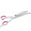 Hundeschere gebogen 19 cm Silber/Rosa 1