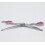 Hundeschere gebogen 19 cm Silber/Rosa 6