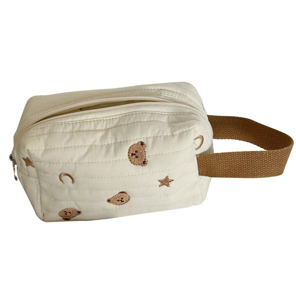 Versatile Stylish Quilted Makeup Bag, Large Capacity Portable Multifunctional Travel Cosmetic Organizer with Cute Bear Appearance, Premium Material