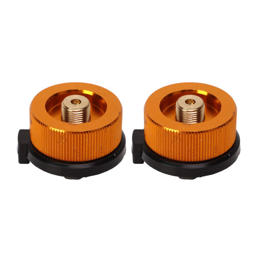 2 Pcs Camping Stove Adapter with Automatic Shut Off, Lightweight Copper & Nylon