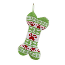 Meia de Natal festiva, em tricô, meia de Natal rústica com tranças para cachorro, decoração natalina para animais de estimação, elegante e