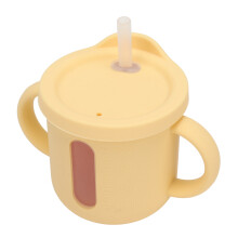 Leichter gelber Silikon-Kleinkind-Trinkbecher 8 cm, auslaufsicher